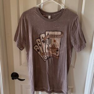 Boutique Graphic T-Shirt with Playing Cards Design